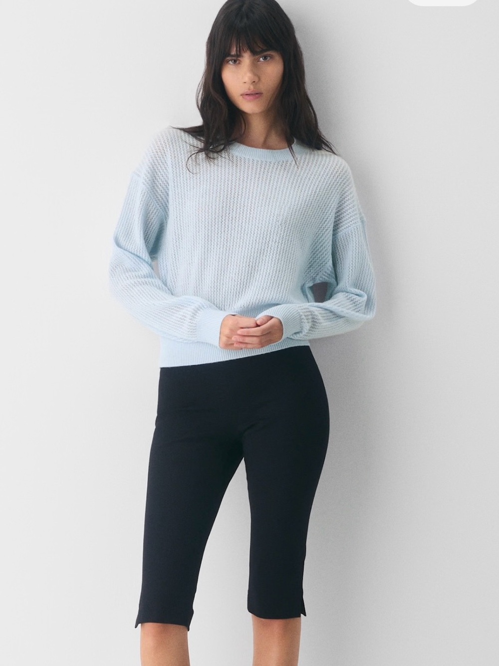NWT Aritzia Wilfred Women’s Theme Cool Cashmere Sweater, Villa Blue. XS